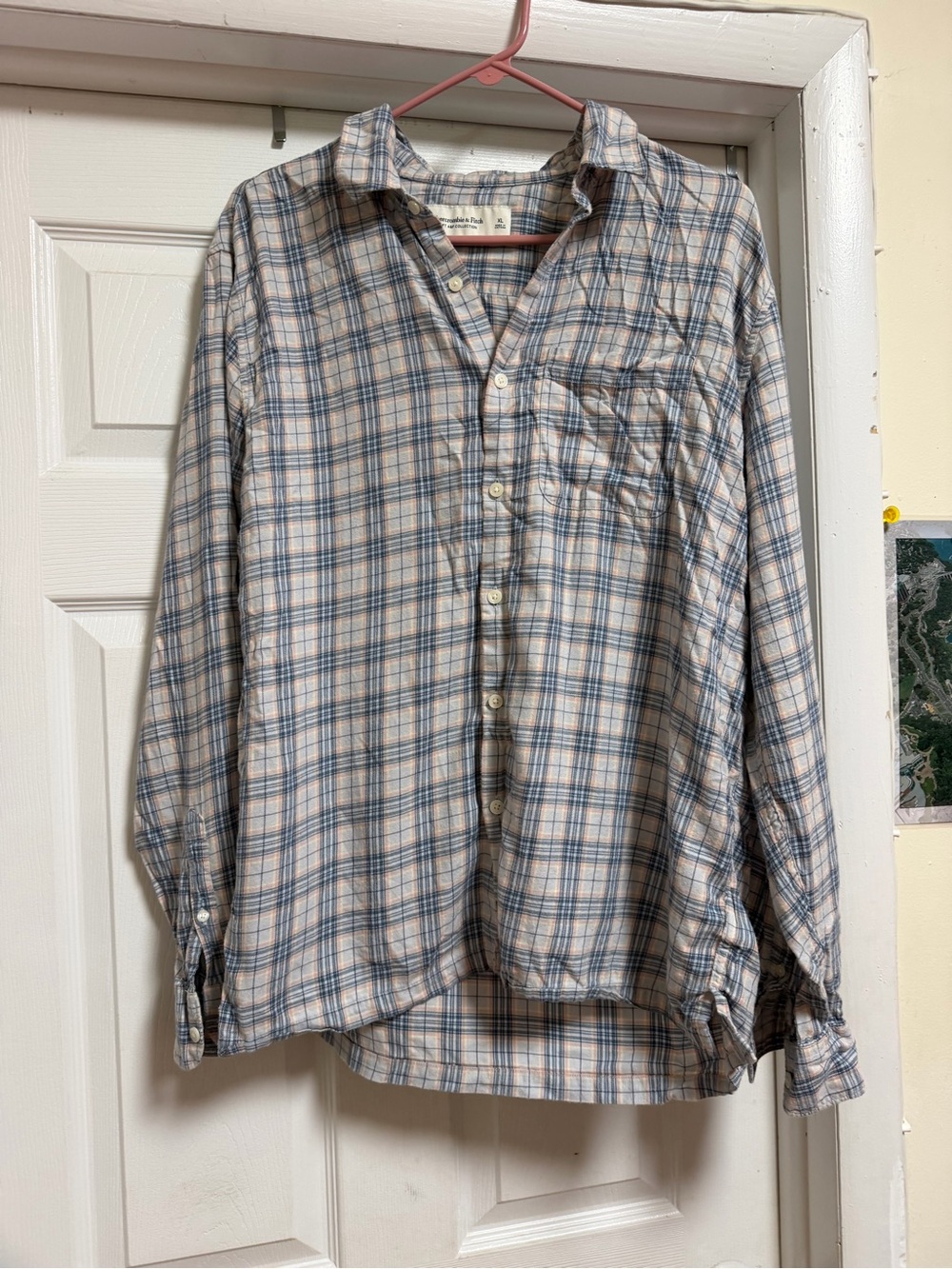 Abercrombie & Fitch Men's Soft A&F Plaid Button Down Flannel Shirt XL
